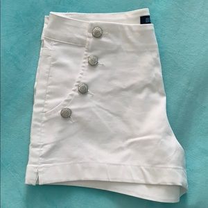 Blue Spice White High Waisted Shorts